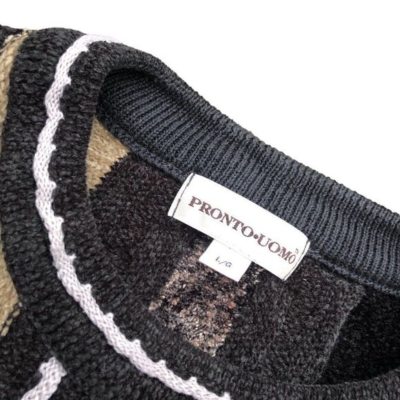 RARE Pronto Uomo Coogi Style Knit Sweater Large - Picture 2 of 6